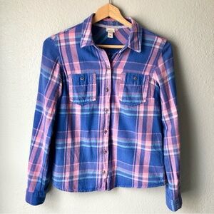 Mossimo Supply Co. Blue and Pink Plaid Shirt